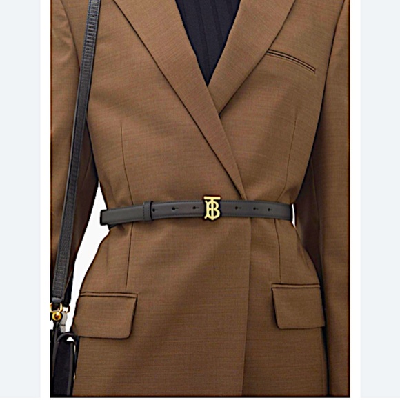 Burberry Women's TB Monogram Motif Leather Belt 2cm - Picture 1 of 9